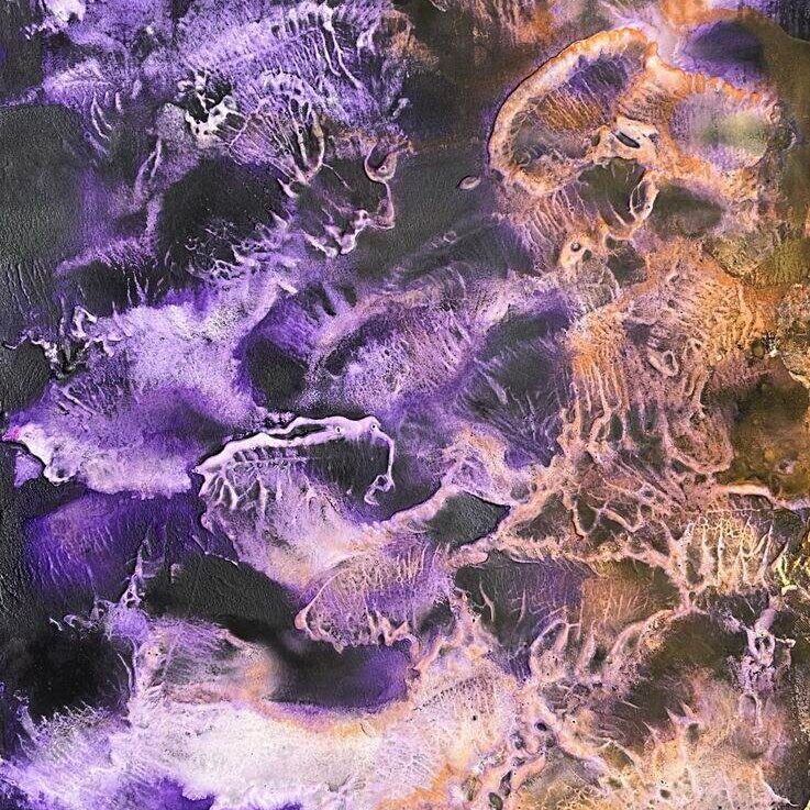 Pintura abstracta original "Medusae 2B: Aguas de Lemuria"